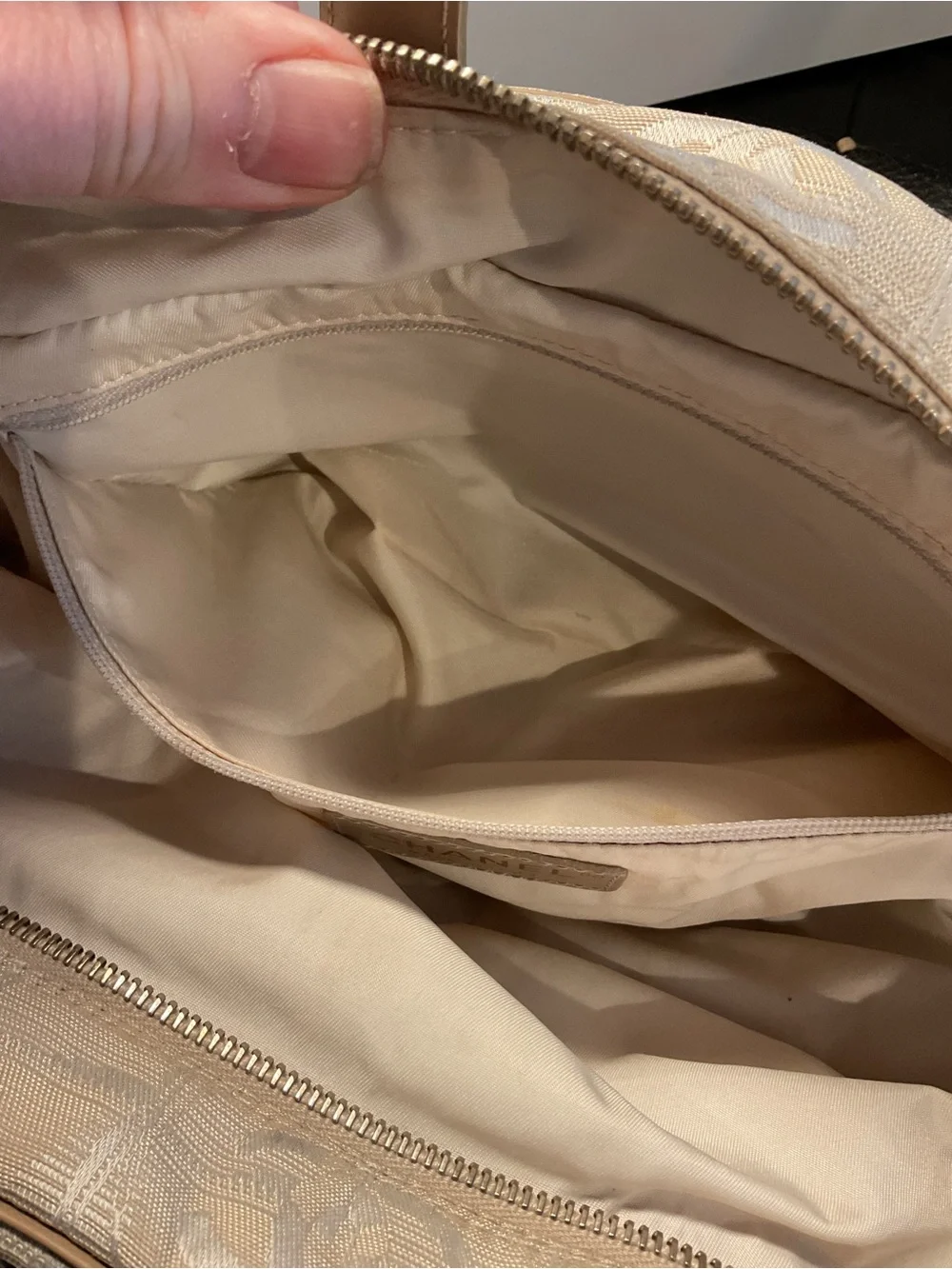 CHANEL 2003 TRAVEL LINE BEIGE BOWLER BAG